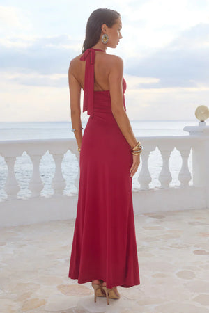 Cutout Halter Maxi Dress