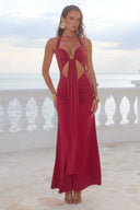 Cutout Halter Maxi Dress