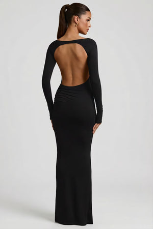 Ruched Backless Maxi Dress